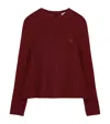 Loewe Cashmere-blend Button-up Sweater In Burgundy