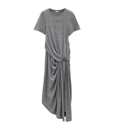 LOEWE CASHMERE-BLEND DRAPED MIDI DRESS