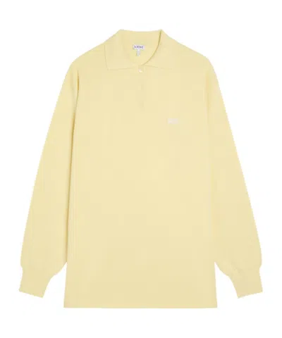 Loewe Cashmere Blended Polo Shirt In Yellow