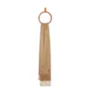 Loewe Cashmere Fringed Scarf In Yellow