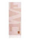 Loewe Cashmere Jacquard Logo Scarf In Pink