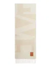 Loewe Cashmere Jacquard Logo Scarf In Nude