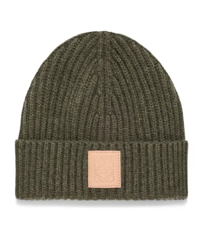 Loewe Cashmere Logo Beanie In Brown