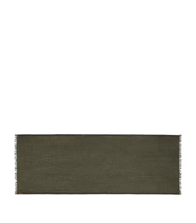 Loewe Cashmere Logo Scarf In Green