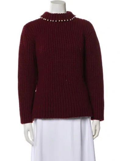 Pre-owned Loewe Cashmere Mock Neck Sweater In Burgundy