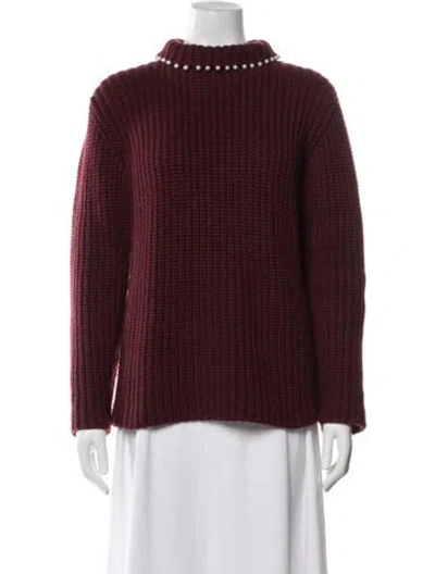 Pre-owned Loewe Cashmere Mock Neck Sweater In Burgundy