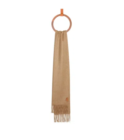 Loewe Cashmere Scarf In Beige