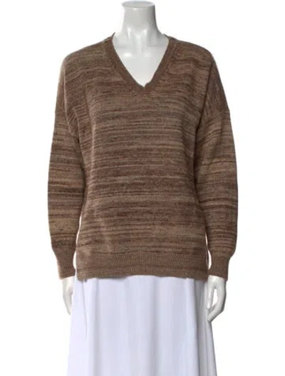 Pre-owned Loewe Cashmere Striped Sweater In Brown