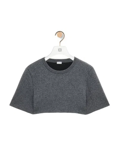 Loewe Cashmere T-shirt With Round Neck In Gray
