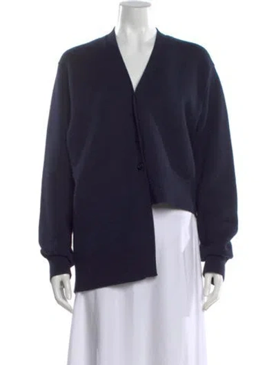 Pre-owned Loewe Cashmere V-neck Sweater In Blue