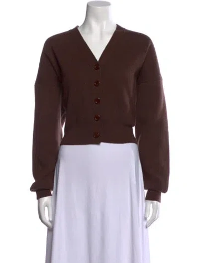 Pre-owned Loewe Cashmere V-neck Sweater In Brown