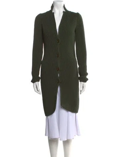 Pre-owned Loewe Cashmere V-neck Sweater In Green