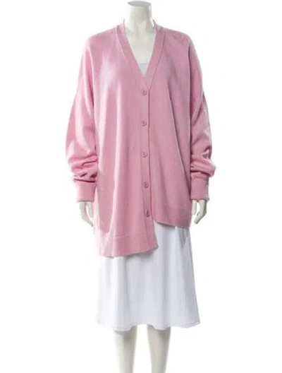 Pre-owned Loewe Cashmere V-neck Sweater In Pink