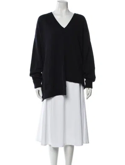 Pre-owned Loewe Cashmere V-neck Sweater W/ Tags In Blue