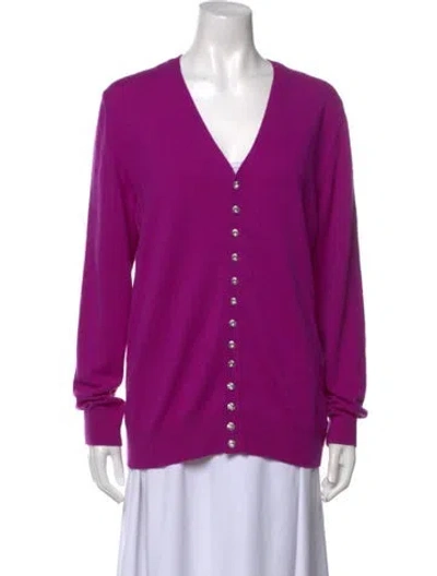 Pre-owned Loewe Cashmere V-neck Sweater W/ Tags In Purple