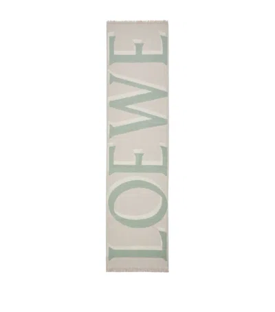 Loewe Cashmere-wool Scarf In Sand