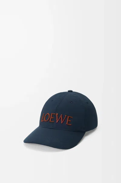 Loewe Cotton Camp Baseball Cap In Blue