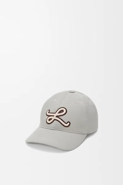 Loewe Logo-patch Baseball Cap In Gray