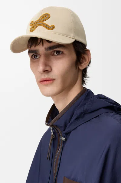Loewe L Patch Cap In Cotton Size: S For Man In Sand