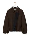 Loewe Viscose Blend Jacket Contrast Panel Pockets In Brown