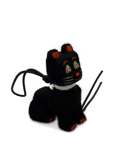 Loewe Cat Felt Charm In Black