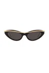 Loewe Cat-eye Acetate Sunglasses In Shiny Black & Smoke