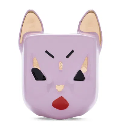 Loewe Cat Personalisation Bag Charm In Purple