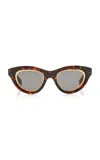 Loewe Anagram Cat-eye Tortoiseshell Acetate And Gold-tone Sunglasses In Brown