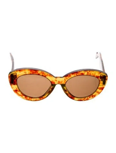 Pre-owned Loewe Cat-eye Tinted Sunglasses In Brown