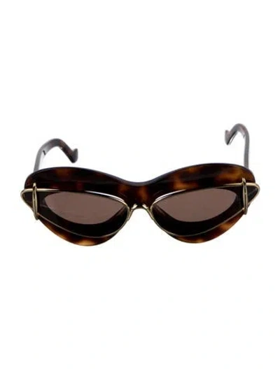 Pre-owned Loewe Cat-eye Tinted Sunglasses In Brown