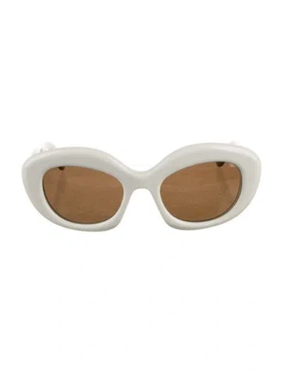 Pre-owned Loewe Cat-eye Tinted Sunglasses In White