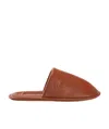 Loewe Cattle Leather Slippers In Brown