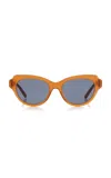 Loewe Womens Camel Gsliessx01 Cat-eye Frame Acetate Sunglasses In Brown