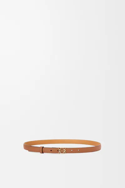 Loewe Anagram Leather Belt In Tan Gold