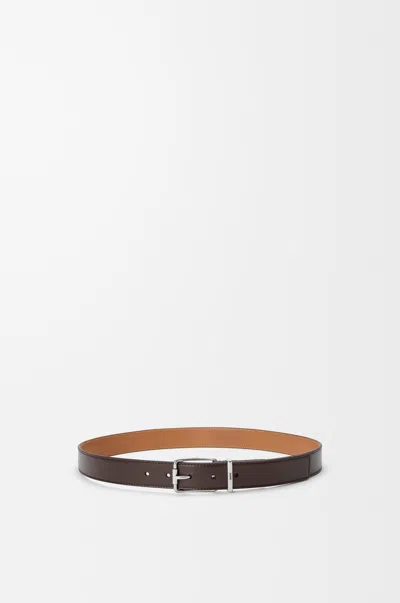 Loewe Essential Belt In Shiny Sleek Leather Skin Size: 110 For Man In Brown