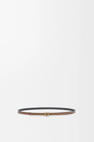 Loewe Textured Calfskin Belt With Gold-tone Buckle In Gray