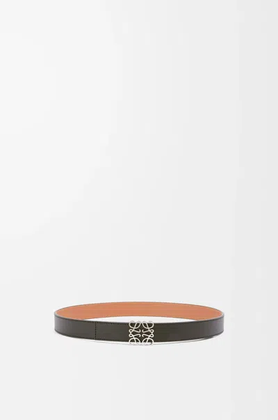 Loewe Women Anagram Leather Reversible Belt In Black