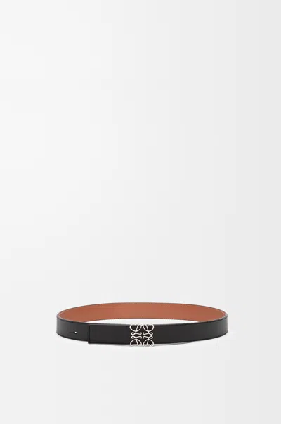 Loewe Anagram Reversible Leather Belt With Adjustable Length In Black
