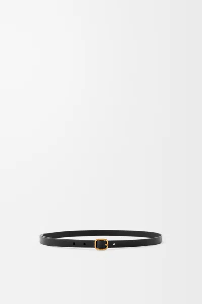 Loewe Round Soft Logo Engraved Buckle Leather Belt In Black