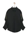 Loewe Classic Collar Long Sleeve-silk Shirt In Black