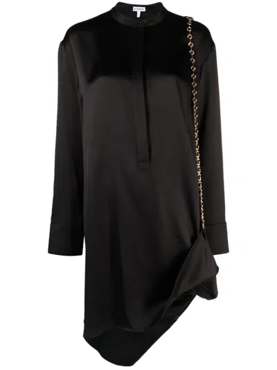 Loewe Chain Embellished Silk Shirtdress