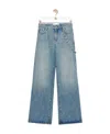 Loewe Women's Chain-link Wide-leg Jeans In Blue