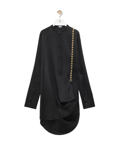 Loewe Chain Shirt Dress In Black