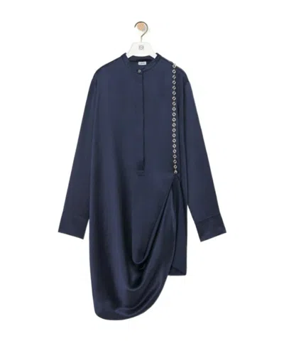 Loewe Chain Shirt Dress In Blue