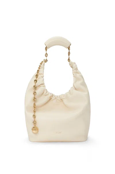 Loewe Chalk Squeeze Small Tote For Women In White