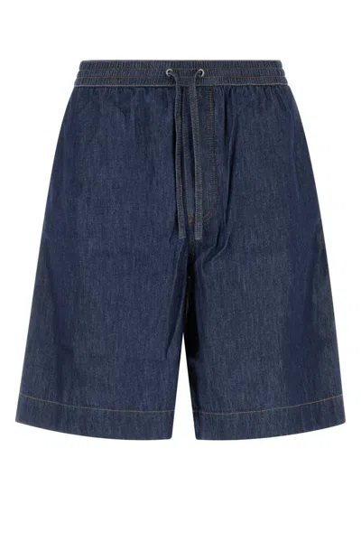 Loewe Chambray Bermuda Shorts In Blue