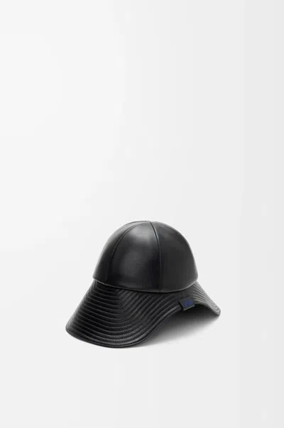 Loewe Hiker Hat In Leather For Woman In Black