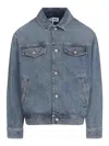 Loewe Anagram Cut-outs Denim Jacket In Blue