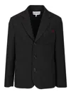 Loewe Logo-embroidered Wool Jacket In Black
