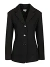 Loewe Wool Twill Jacket Jackets Black In Black
